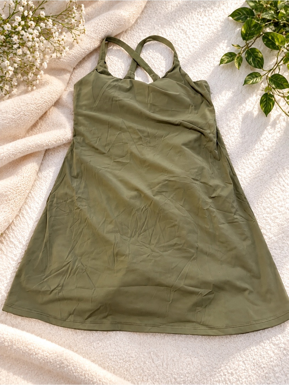 Halara SoftlyZero™ Plush Backless Active Dress-Easy Peezy Edition Large NWT